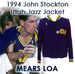 1994 circa John Stockton (Attributed) Utah Jazz Warm Up Jacket (MEARS LOA)