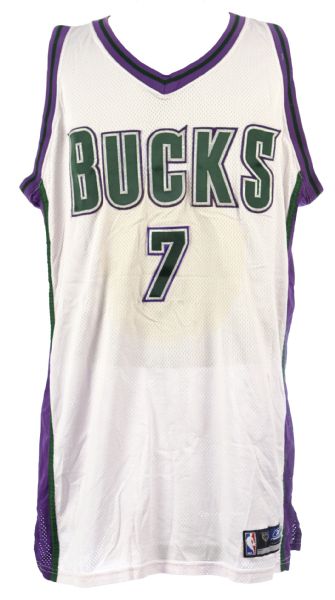 Lot Detail - 2002-03 Toni Kukoc Milwaukee Bucks Game Worn Home Jersey 