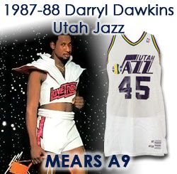 1987-88 Darryl Dawkins Utah Jazz Game Worn Home Jersey (MEARS A9)