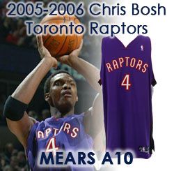 2005-06 Chris Bosh Toronto Raptors Signed Game Worn Road Jersey (MEARS A10 /JSA/Team LOA)