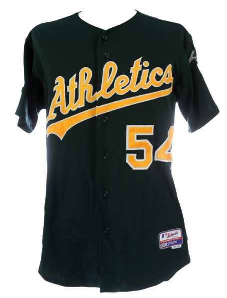 2013 (October 4, 7-8) Sonny Gray Oakland Athletics ALDS Game Worn Alternate Jersey (MEARS LOA/MLB Hologram)