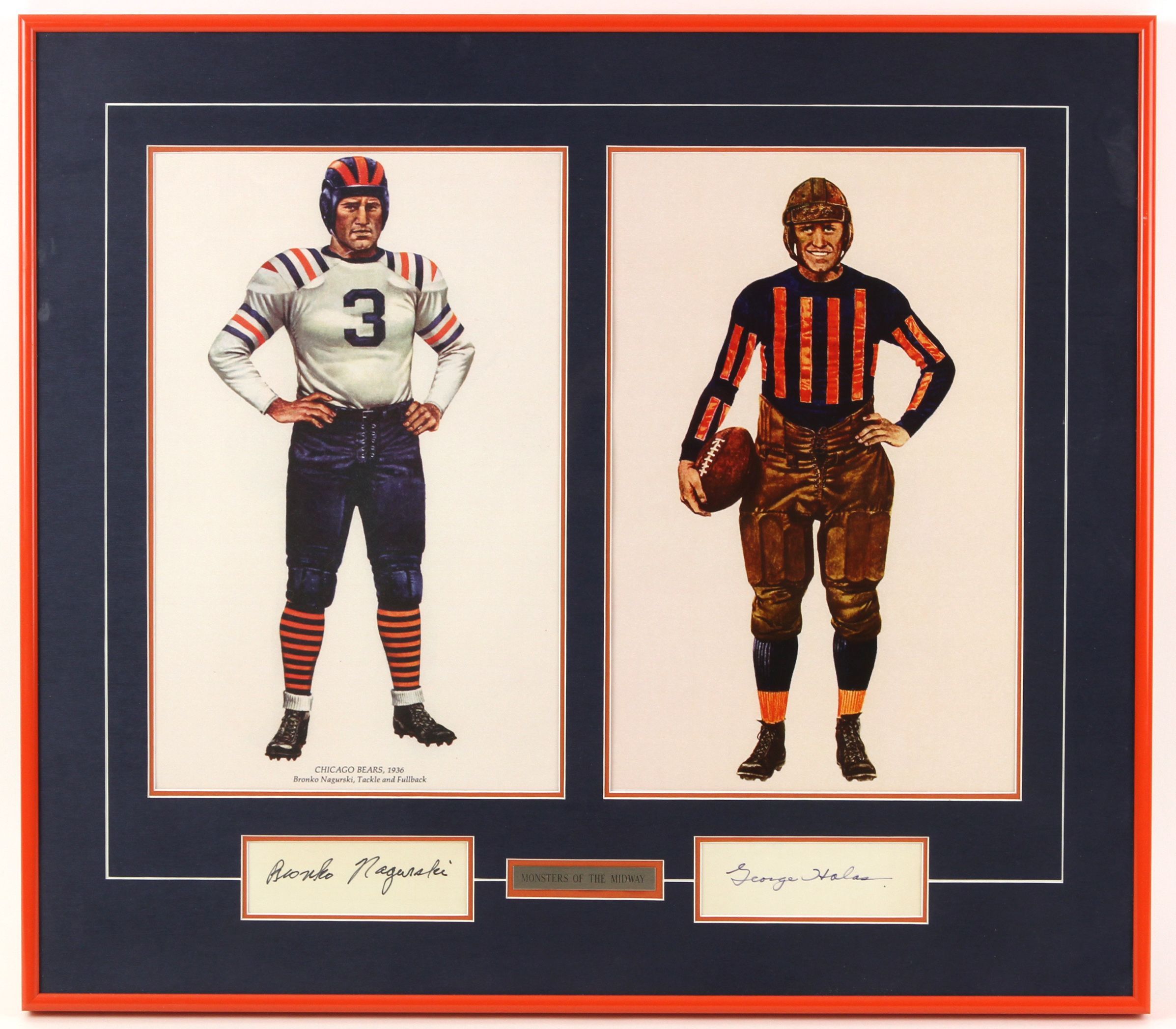 Lot Detail - 1970's George Halas Bronko Nagurski Chicago Bears Signed 21' x  24' Framed 'Monsters of the Midway' Display (JSA)