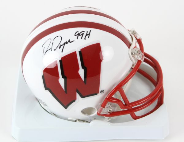 1999 Ron Dayne Wisconsin Badgers Signed Mini Helmet (JSA)