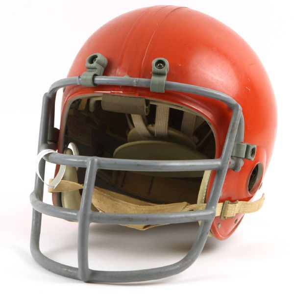 1970s Orange Murietta Game Worn Football Helmet w/ 12 Strap Suspension System (MEARS LOA)