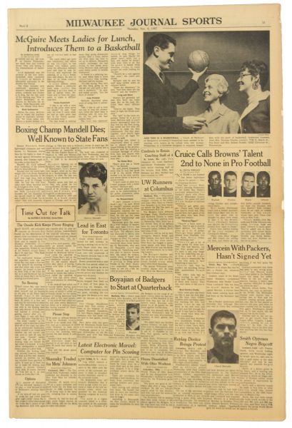 1967 (November 9) Al McGuire Marquette Warriors Milwaukee Journal Sports Page