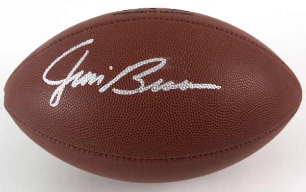 2000s Jim Brown Cleveland Browns Signed Football (JSA)