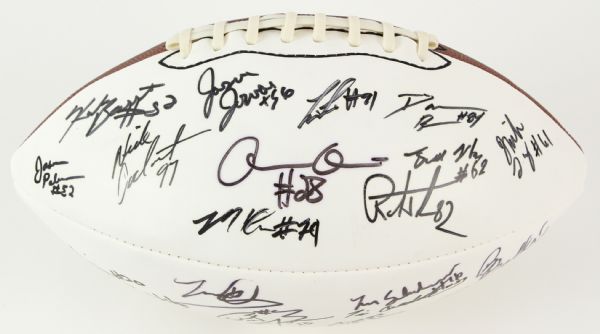 2000-02 circa Wisconsin Badgers Team Signed Football w/ 42 Signatures Including Barry Alvarez, Brooks Bollinger & More (JSA)