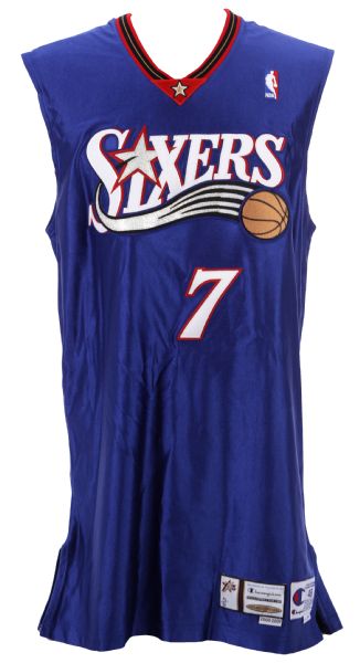 2000-01 Toni Kukoc Philadelphia 76ers Game Worn Road Jersey (MEARS LOA)