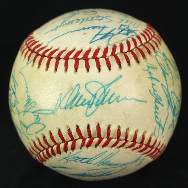 1986 New York Mets World Series Champions Team Signed ONL Feeney Baseball w/ 25 Signatures Including Gary Carter, Darryl Strawberry, Ray Knight & More (JSA)