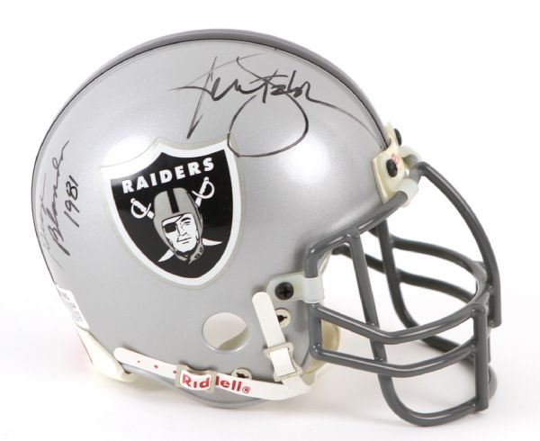 1990s Ken Stabler George Blanda Jim Plunkett Daryle Lamonica Oakland Raiders Signed Mini Helmet (JSA)