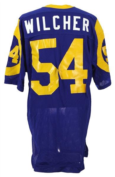 1980-90 Los Angeles Rams Game Worn Home Jersey Colleciton - Lot of 3 w/ Carl Ekern, Mike Wilcher & Charles DeJurnett (MEARS LOA)