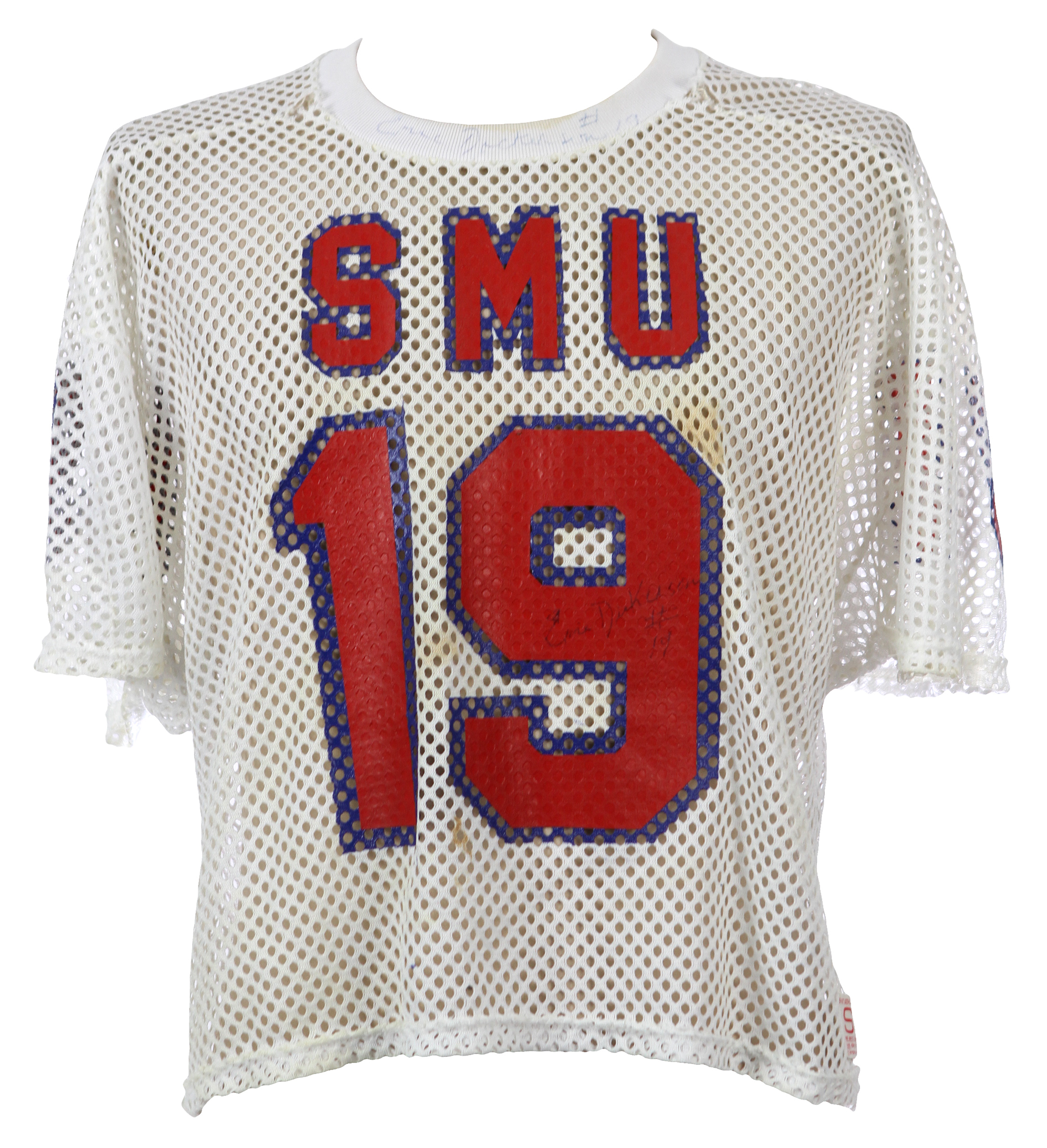 19 ERIC DICKERSON SMU Mustangs 1982 Pony Express blue Throwback