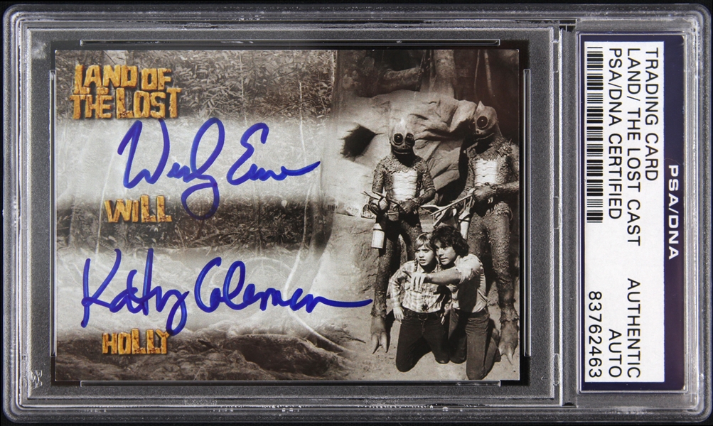 2013 Wesley Eure Kathy Coleman Will Holly Land of the Lost Signed Card (PSA/DNA Slabbed)