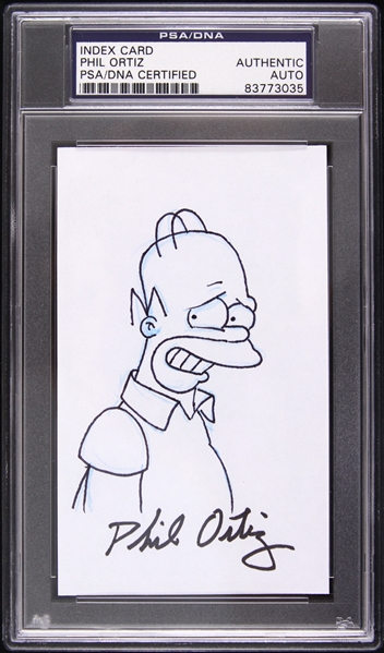 2014 Phil Ortiz The Simpsons Signed Homer Simpson Original Illustration (PSA/DNA Slabbed)