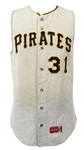 1963-72 circa Harvey Haddix Pittsburgh Pirates Signed Road Jersey Vest (MEARS LOA/JSA)