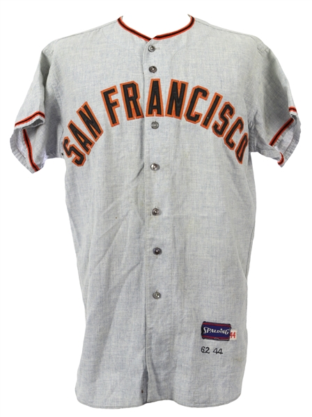 1962 Bob Perry San Francisco Giants Road Jersey (MEARS LOA)