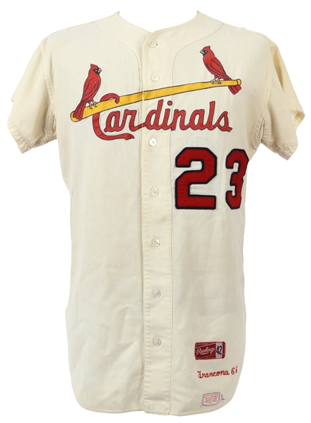 1966 Tito Francona St. Louis Cardinals Game Worn Home Jersey (MEARS LOA)