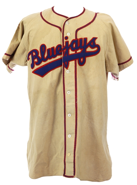 1948-55 Blue Jays Game Worn Baseball Jersey (MEARS LOA)