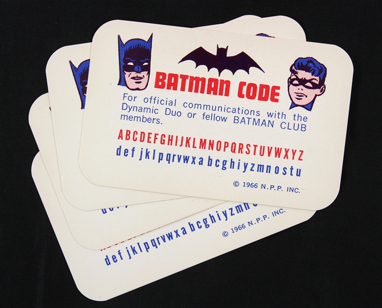 1966 Batman Club Code Card - Lot of 4