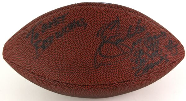 1990s Signed New York Giants Team Logo Football w/ SB XXI XXV Champs Inscription (JSA)