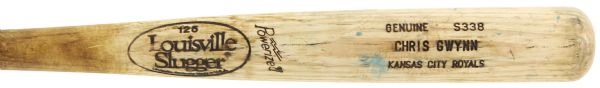 1992-93 Chris Gwynn Kansas City Royals Louisville Slugger Professional Model Game Used Bat (MEARS LOA)