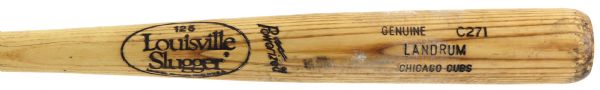 1991 Ced Landrum Chicago Cubs Louisville Slugger Professional Model Game Used Bat (MEARS LOA)