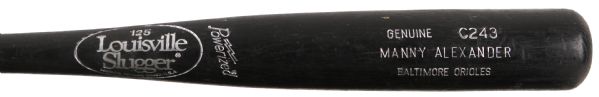 1992-96 Manny Alexander Baltimore Orioles Louisville Slugger Professional Model Game Used Bat (MEARS LOA)