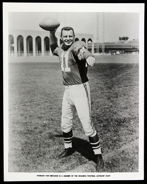 1960s Norm Van Brocklin Los Angeles Rams Spalding Advisory Staff 8" x 10" B/W Photo