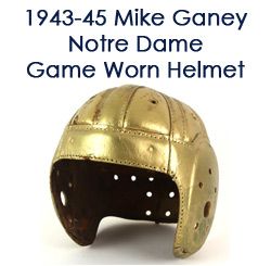 1943-45 Notre Dame Fighting Irish Game Worn Football Helmet Attributed to Mike Ganey (MEARS LOA)