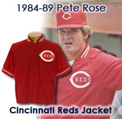 1984-89 Pete Rose Cincinnati Reds Game Worn Half Zip Warmup (MEARS LOA)