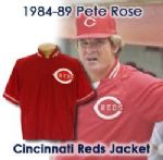 1984-89 Pete Rose Cincinnati Reds Game Worn Half Zip Warmup (MEARS LOA)