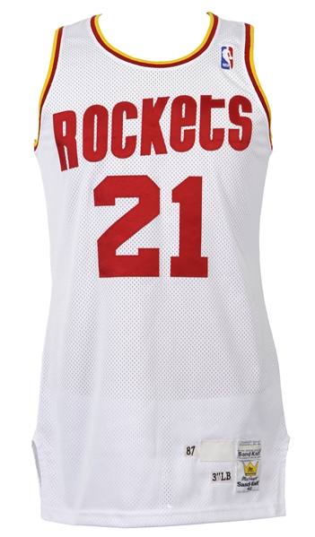 1987-88 World B. Free Houston Rockets Game Worn Home Jersey (MEARS LOA)