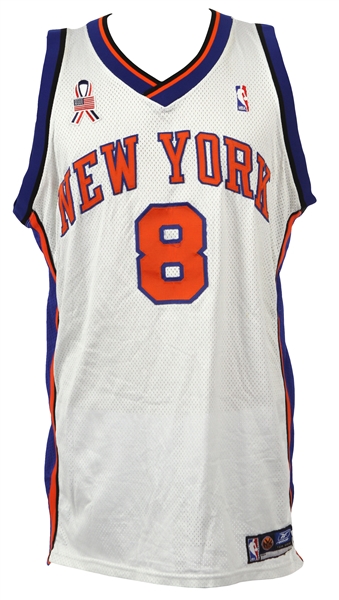 2001-02 Latrell Sprewell New York Knicks Game Worn Home Jersey (MEARS A10)