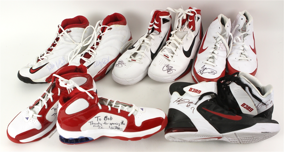 2000s Game Worn Chicago Bulls Signed Sneaker Collection - Lot of 8 w/ Derrick Rose & More (MEARS LOA) Collection of Official Scorer Bob Rosenberg