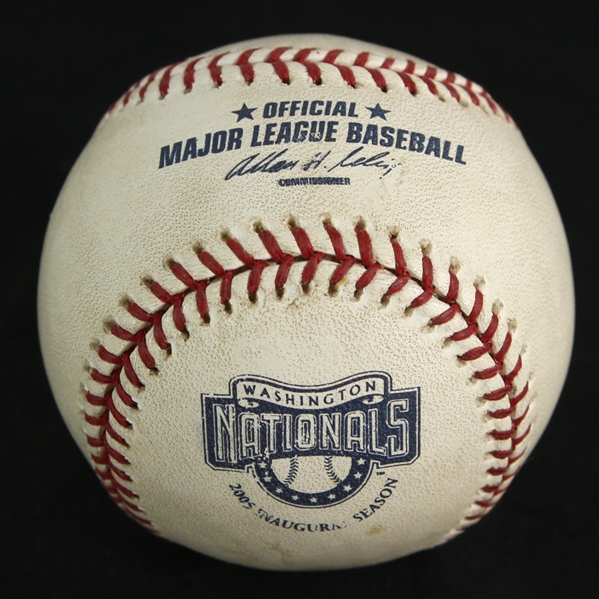 2005 Washington Nationals Inaugural Season OML Selig Game Used Baseball (MEARS LOA)