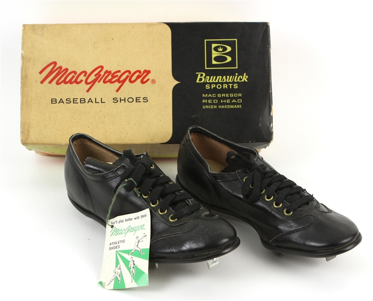 1960s MacGregor Baseball Cleats Like New w/ Original Box & Tag (MEARS LOA)