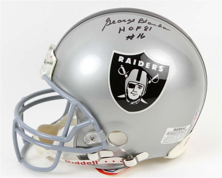 1990s George Blanda Oakland Raiders Signed Full Size Helmet (PSA/DNA)
