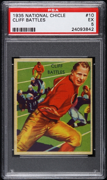 1935 Cliff Battles Boston Redskins National Chicle Trading Card (PSA EX 5)