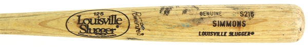 1986-88 Ted Simmons Atlanta Braves Louisville Slugger Professional Model Game Used Bat (MEARS LOA)