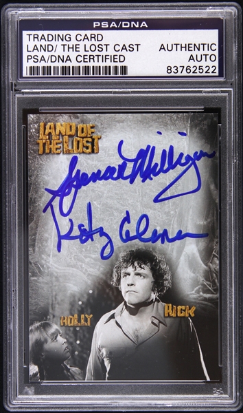 2013 Spencer Milligan Kathy Coleman Holly Rick Land of the Lost Signed Card (PSA/DNA Slabbed)