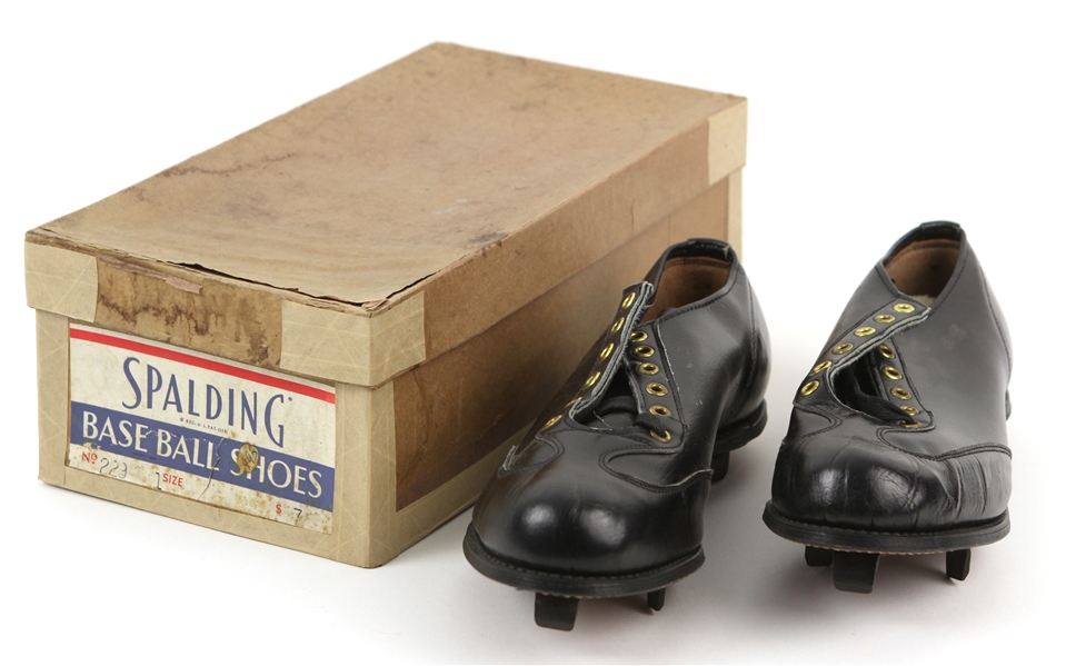 1960s Spalding Baseball Cleats Like New w/ Original Box (MEARS LOA)