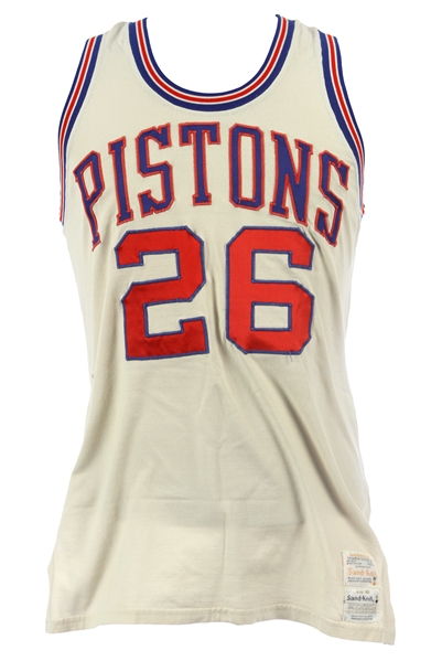 1970-73 Harvey Marlatt Detroit Pistons Game Worn Home Jersey (MEARS A9) "Earliest Pistons Shirt Examined By MEARS"