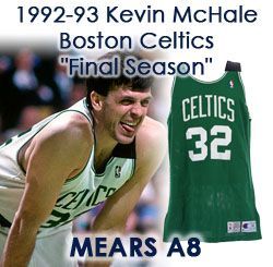 1992-93 Kevin McHale Boston Celtics Game Worn Road Jersey w/ Johnny Most Black Shoulderband (MEARS A8)