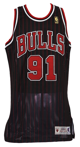 1996-97 Dennis Rodman Chicago Bulls Signed Pro Cut Alternate Jersey (MEARS LOA/JSA) NBA Championship Season