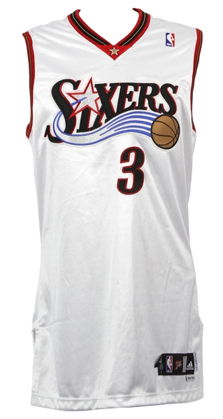 2006-07 Allen Iverson Philadelphia 76ers Signed Game Worn Home Jersey (MEARS LOA/JSA)