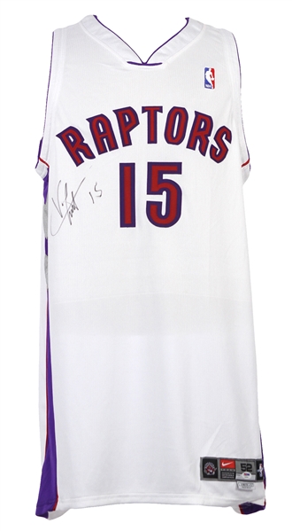 2000-01 Vince Carter Toronto Raptors Signed Game Worn Home Jersey (MEARS LOA & PSA/DNA)