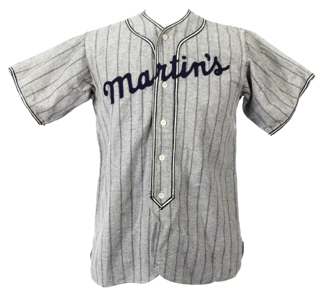 1940s Martin "Drink Coca Cola in Bottles" Game Worn Flannel Baseball Uniform (MEARS LOA)