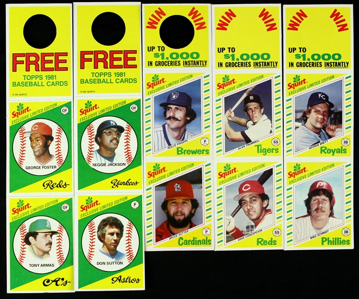 1981-82 Squirt Exclusive Limited Edition Topps Basbeall Card Strip Collection - Lot of 12 Strips w/ 24 Total Cards 