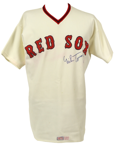 1978 Mike Torrez Boston Red Sox Signed Game Worn Home Jersey (MEARS LOA/JSA)