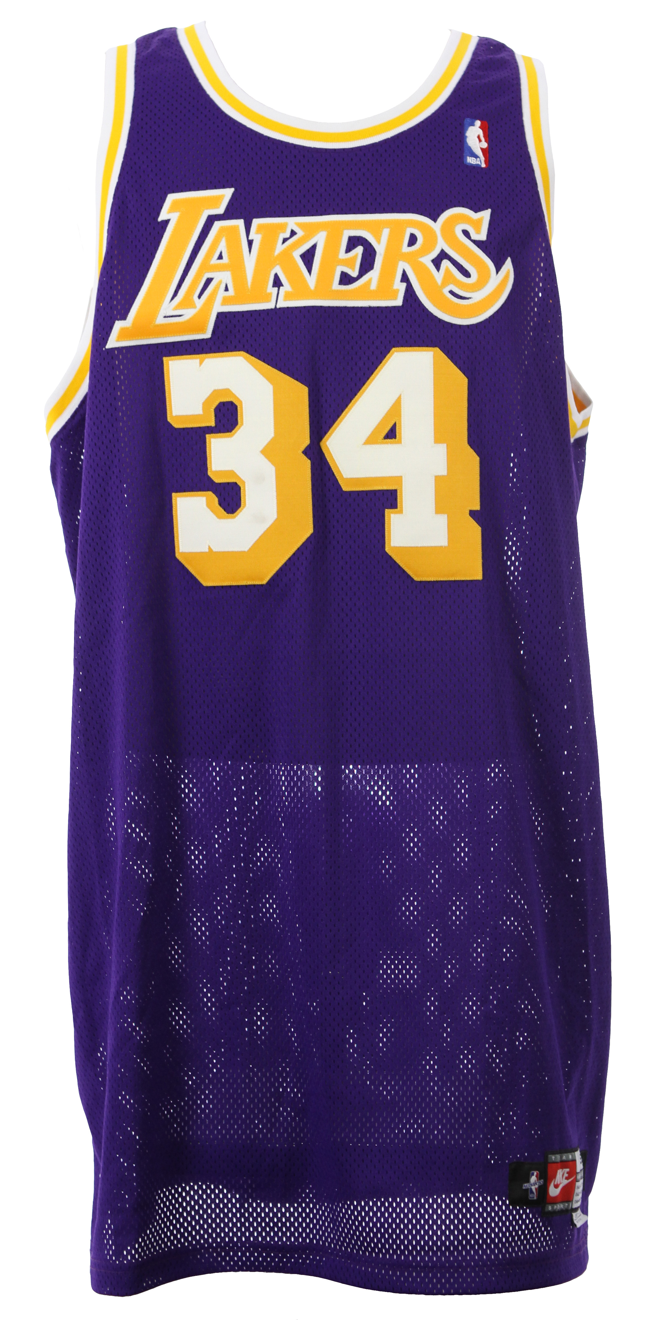 Lot Detail - 1997-98 Shaquille O'Neal Los Angeles Lakers Game Worn Road  Uniform (MEARS LOA)